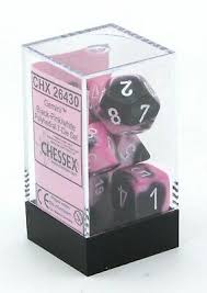 Gemini Black-Pink / White 7 Dice Set - CHX26430